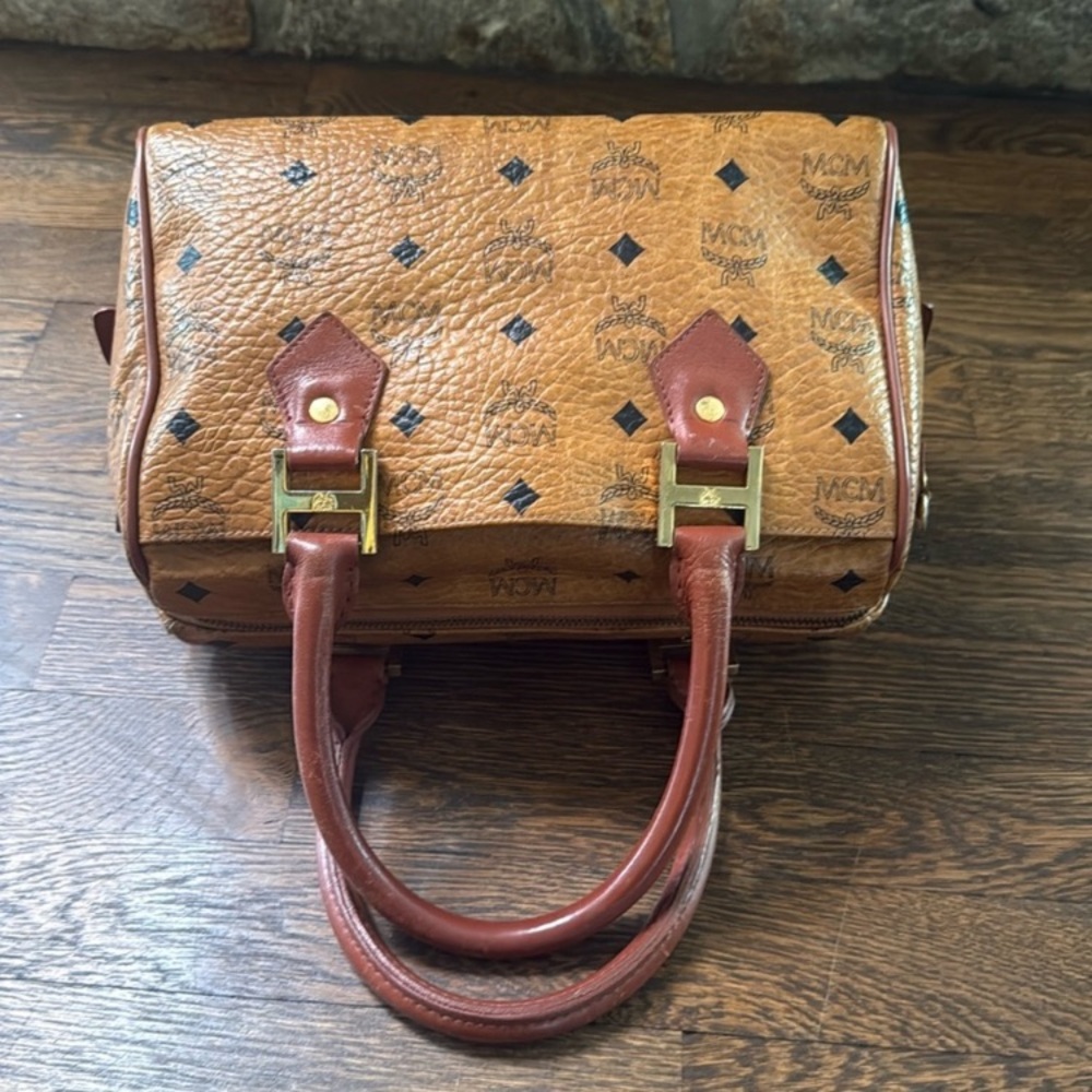 ✨German MCM Cognac Visetos Satchel Bag | Vintage - Picture 9 of 16